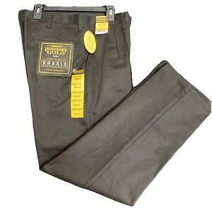 NWT Rustler Legendary Gold Pants Mens 38x32 Black Double Pleat Relaxed Fit Khaki